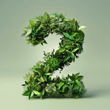 green and sustainable number 2 symbolの素材