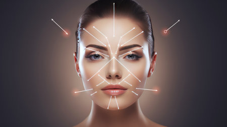 Beautiful woman in make-up conceptの素材