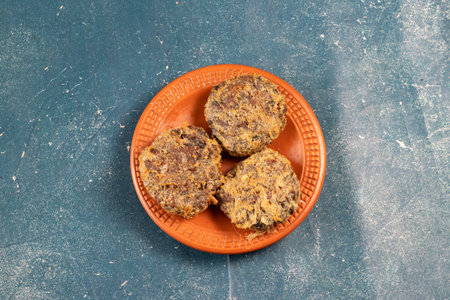 Indian food Jali kabab with tomato sauce served in a dish isolated on background top viewの写真素材