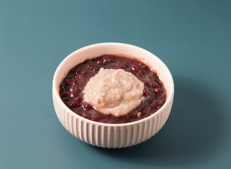 Taro Red Bean Soup served in bowl isolated on background top view of taiwan food