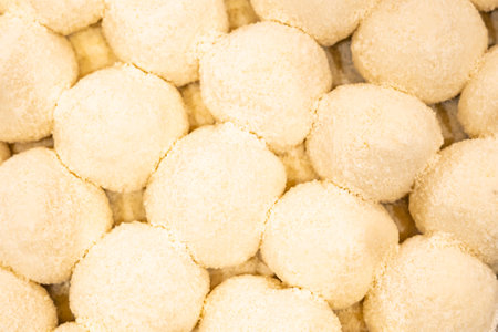 Kachagolla or Kacha Golla Texture closeup top view of indian and bangladeshi sweet dessert