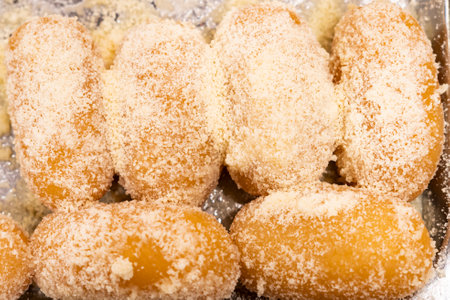 Special Chum Chum or ChumChum texture closeup top view of indian, pakistani and bangladeshi sweets...