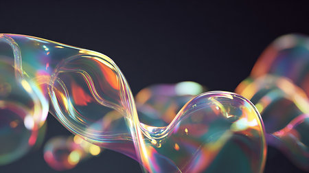 abstract background with colorful bubbles. 3d rendering, 3d illustration.の素材