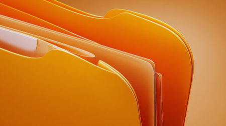 Orange folder abstract background, 3d render. Computer generated image.の素材