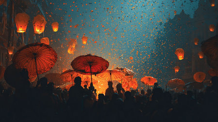 Lantern festival in chiangmai, thailand,Thailandの素材