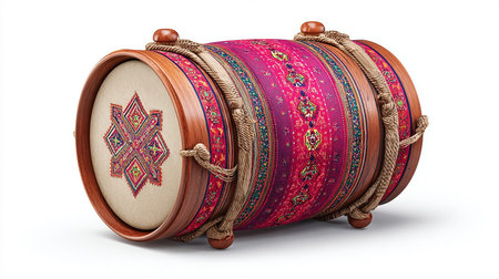 Traditional Turkish drum isolated on white background. Clipping path included.の素材