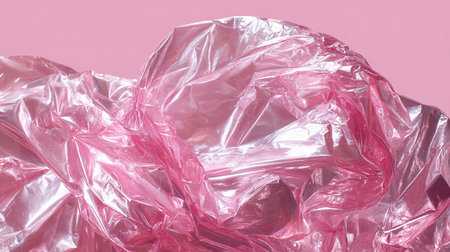 plastic bag on pink background, plastic bag on pink background.の素材