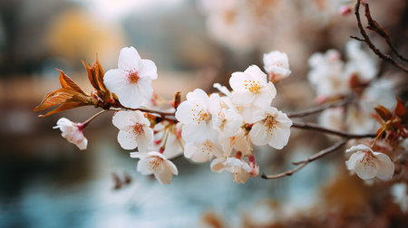 cherry blossom in spring, selective focus, shallow DOFの素材