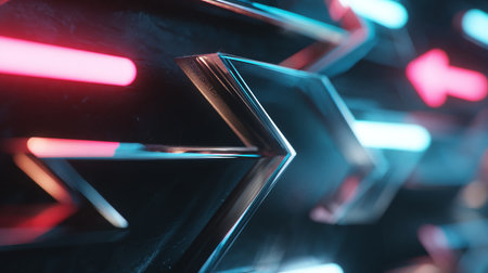 3d rendering of abstract geometric shapes. Futuristic technology style background.の素材