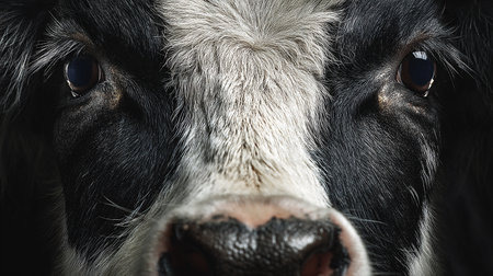 Close up of a cow's eyes. Focus on the eyes.の素材