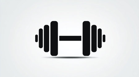 dumbbell icon. Vector illustration in black and white colors.の素材