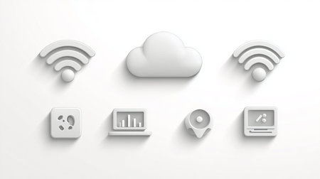 Set of cloud technology icons. Vector illustration. Eps 10 file.の素材