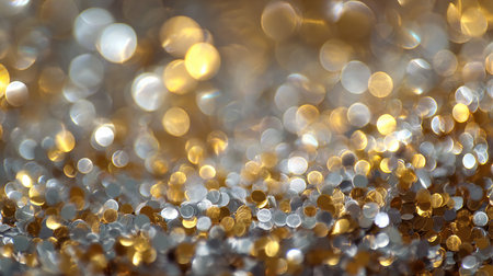 golden glitter texture Colorfull Blurred abstract background for birthday, anniversary, wedding, new year eve or Christmas.の素材