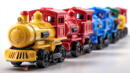 Toy train on a white background. Toy train on a white background.の素材