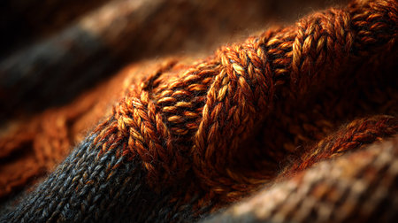 Background texture of woolen fabric with a pattern of braids.の素材