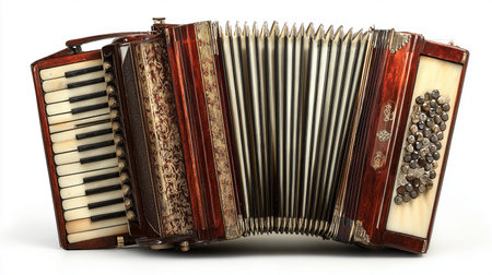 Musical instruments - bayan (accordion) isolated on white backgroundの素材