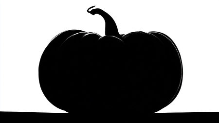 Pumpkin silhouette isolated on white background. Halloween concept. Vector illustration.の素材