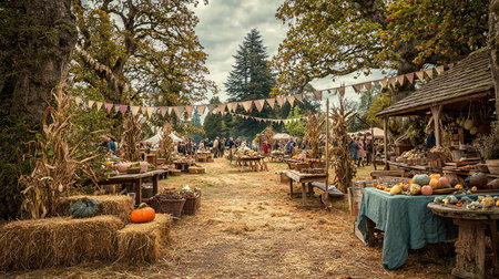 Autumn market in Hallstatt, Austriaの素材