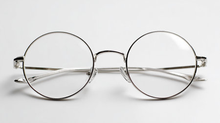 Glasses on a white background, close-up, isolated.の素材