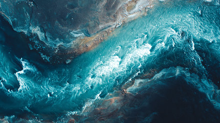 Aerial view of the surface of the ocean. 3d renderingの素材