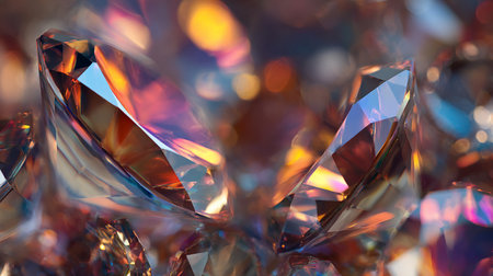 Macro shot of crystal gemstone. Jewelry background. 3d renderingの素材