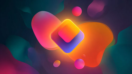 Colorful abstract background with liquid shapes. 3d render illustration.の素材