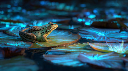 Frozen lake and starry sky. Elements of this image furnished by NASAの素材