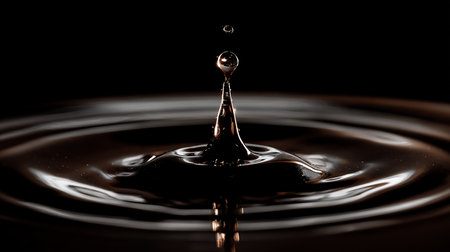 Falling drops of water. Splash effect after collision a falling drops with water Surfaceの素材