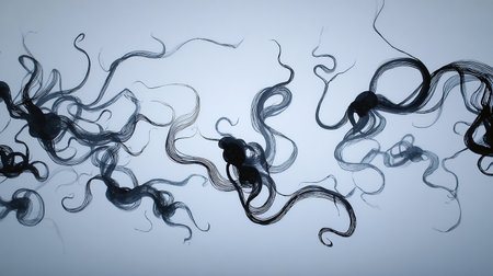 Abstract background with ink drops. Ink swirling in water. 3d renderingの素材