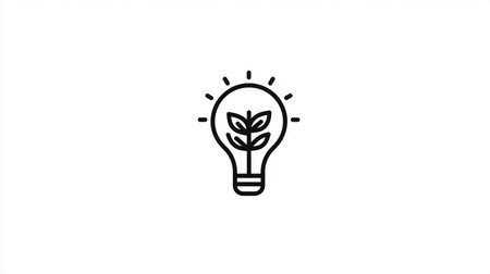 bulb with plant icon vector logo design symbol icon illustration graphic designの素材