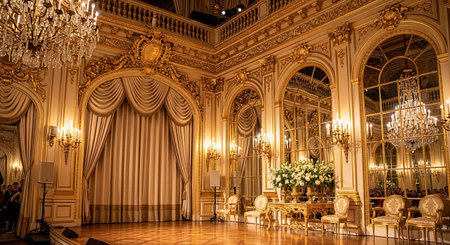 Luxury interior of the Grand Duchy of Paris, Franceの素材
