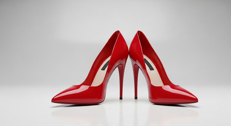 High heel women shoes on white background, 3d render illustration.の素材