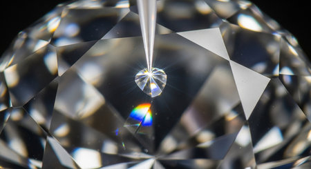 Close-up of a diamond on a black background. Macro.の素材