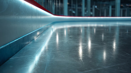 Empty escalator in modern airport, shallow depth of field. Abstract backgroundの素材