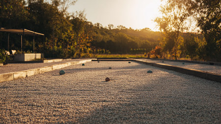 Pebble walkway in the garden at sunset, Thailand.の素材
