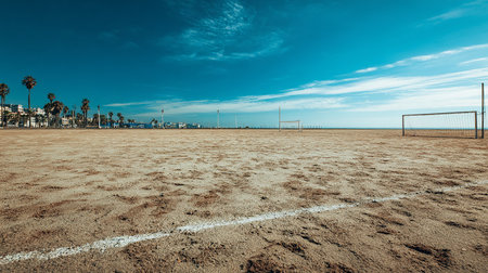 Volleyball court in Playa de las Americas, Valencia, Spainの素材