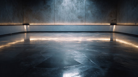 Empty room with concrete wall and floor. Abstract background. 3d renderingの素材