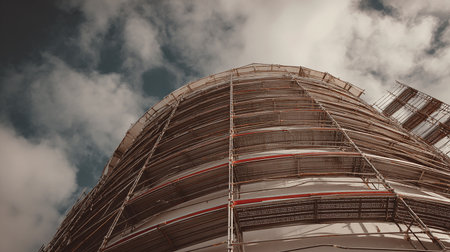 Modern architecture, detail of a modern office building, toned imageの素材