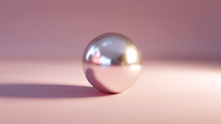 Pearl ball on a pink background. 3d rendering, 3d illustration.の素材