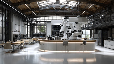 3d rendering of a scientific laboratory in a modern science and technology labの素材