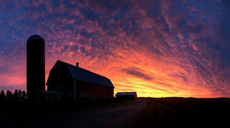 construction site with cranes and building silhouettes against blue skyの素材