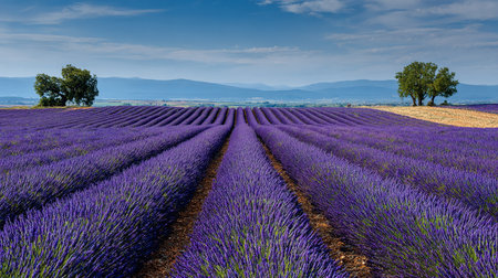 Lavender field in Provence, south of France.の素材