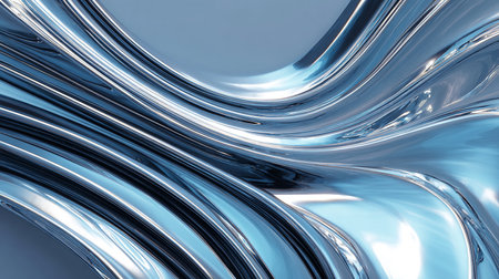 3d render of abstract metallic background with some smooth lines in itの素材