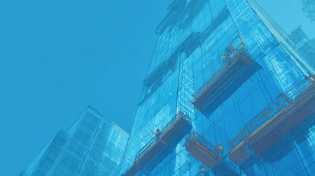 Abstract modern architecture background. Skyscraper business building. 3d renderingの素材