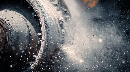 Heavy industry, heavy machinery. Industrial background. Close-up.の素材