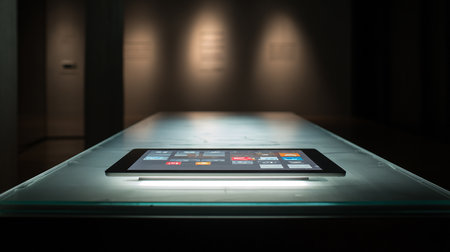 smartphone with social media app on the screen in the dark roomの素材