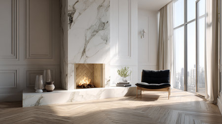 Modern bright interiors apartment 3D rendering illustration mockup computer generated imageの素材