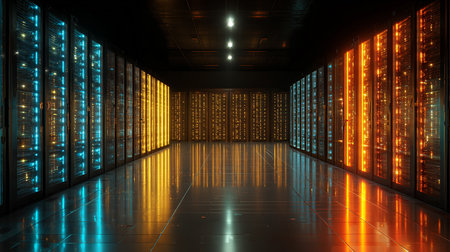 3d render of server room data center. Server room concept.の素材