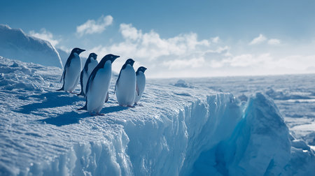 Chinstrap penguins in antarctica on the north poleの素材