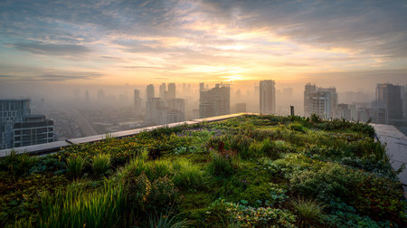 Cityscape of hong kong at sunrise. Landscape of hong kong.の素材